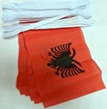 Flagge, 9 m, 32 Flaggen-Girlande, Albanien albanischen Material