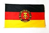FLAGGE DEUTSCHE DEMOKRATISCHE REPUBLIK 150x90cm - DDR FAHNE 90 x 150 cm - flaggen AZ FLAG Top Qualität
