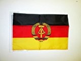FLAGGE DEUTSCHE DEMOKRATISCHE REPUBLIK 45x30cm mit kordel - DDR FAHNE 30 x 45 cm - flaggen AZ FLAG Top Qualität