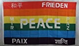 Flagge Fahne ca. 90x150 cm : Regenbogen PEACE