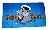 Flagge / Fahne Moin Moin Seehund Pfeife 60 x 90 cm