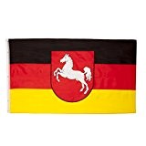 Flagge Fahne Niedersachsen Große Hissfahne 150x90 cm von Brubaker