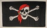 Flagge Fahne Pirat mit Kopftuch 90x60 cm wetterfest und lichtecht für innen und aussen