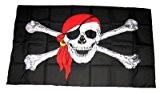 Flagge Fahne Pirat rotes Kopftuch 30 x 45 cm FLAGGENMAE®