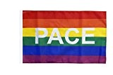 Flagge / Fahne Regenbogen mit PACE + gratis Sticker, Flaggenfritze®
