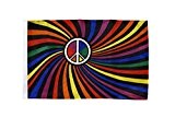 Flagge / Fahne Regenbogen Peace Swirl + gratis Sticker, Flaggenfritze®