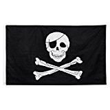 Flagge Fahne 'Skull & Bones' Piratenfahne große Hissfahne 150x90 cm von BRUBAKER