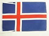 FLAGGE ISLAND 45x30cm mit kordel - ISLÄNDISCHE FAHNE 30 x 45 cm - flaggen AZ FLAG Top Qualität