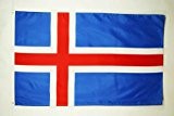 FLAGGE ISLAND 90x60cm - ISLÄNDISCHE FAHNE 60 x 90 cm - flaggen AZ FLAG Top Qualität