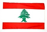 FLAGGE LIBANON 150x90cm - LIBANESISCHE FAHNE 90 x 150 cm feiner polyester - flaggen AZ FLAG