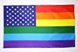 FLAGGE REGENBOGEN USA 150x90cm - VEREINIGTEN STAATEN VON AMERIKA FAHNE 90 x 150 cm - flaggen AZ FLAG Top Qualität