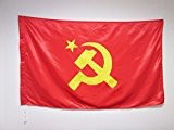 FLAGGE SOWJETUNION UDSSR ZENTRALER LOGO 150x90cm satin - KOMMUNISMUS FAHNE 90 x 150 cm - flaggen AZ FLAG Top Qualität