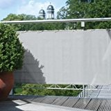 Floracord 12-75-30-07 Hochwertige Balkonumrandung aus Polyesterstoff 75 x 300 cm mit Zubehör montagefertig, silbergrau