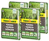Floragard Rasen-Humus-Dünger 4 x 7,5 kg, Rasendünger mit Langzeitwirkung