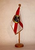 Florida USA Bundesstaat Tischflagge 15x25 cm in Profiqualität, mit 42 cm Massivholz - Tischständer