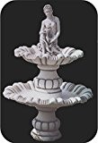 Fontäne Frau mit Muschel / weiß mit Schattierungen (B22e), Springbrunnen aus Steinguss, Wasserspiel, Höhe: 207 cm, Gewicht: 434 kg