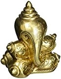Four Conch Shell Lord Ganesha Face, Brass Statues And Sculptures Religious Gifts For Mom 7 inch