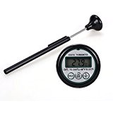 Foxpic Digitaler Thermometer Küchenthermometer Kochthermometer als Temperaturfühler für Braten, Kochen, Grillen/BBQ, Backen, Baby-Ernährung Schwarz