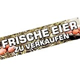 Frische Eier zu verkaufen Spannbanner / Banner / Werbebanner 2 x 0,5 Meter Plakat