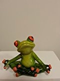 Frosch sitzend, hellgrün, 11 cm aus Kunststein, Gartendeko