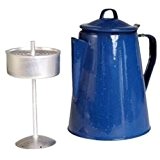 G8DS® Kaffeekanne Teekanne Emaille mit Perkolator für 8 Tassen blau