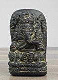 Ganesha Hinduismus Buddhismus Gott Götterbote Ganapati Geschenk Stein Lavastein Grau 18 cm