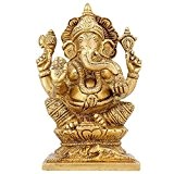 Ganesha Sculpture Hindu DÃ©cor Religious Gifts Brass Hinduism Symbol 4.5 inch