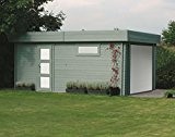 Garage Primula S8935 - 40 mm Blockbohlenhaus, Grundfläche: 17,07 m², Flachdach