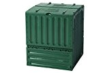 GARANTIA ECO-King Komposter in grün, aus robustem, recyceltem Kunststoff, Ganzjahreskomposter, 400 Liter, 70 x 70 x 83 cm, zwei Einfüllklappen, ...