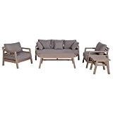 Garden Impressions 5-teilige Gartenmöbel Sitzgruppe Kiama, Lounge Gruppe für 5-6 Personen, vintage teak sand, 190 x 80 x 71 cm, ...