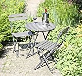Garden Pleasure 3tlg. Balkon Set Garten Sitzgruppe Tisch Stühle Gartengarnitur