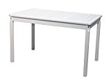 GARDENho.me Nordische Gartenmöbel Massivholz Tisch EVJE 5 Gartentisch Esstisch Weiß ca.120x70cm