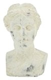 Garten Büste - Material: Keramik - Frau - 16cmx15cmx26cm - Farbe: Creme / Weiß - Hochwertige Frauenbüste