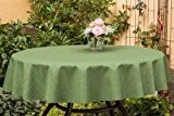 Garten-Tischdecke ABWASCHBAR mit Acryl und BLEIBAND, Form und Größe sowie Farbe wählbar,140 cm rund grün Oslo