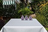 Garten-Tischdecke ABWASCHBAR mit Acryl und BLEIBAND, Form und Größe sowie Farbe wählbar, Maße: 140x250 cm Eckig weiß Rustikal