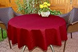 Garten-Tischdecke ABWASCHBAR mit Acryl und BLEIBAND, Form und Größe sowie Farbe wählbar,150 cm rund bordeaux-rot Leonardo