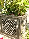 Garten Übertopf 55 cm Windsor Cube Blumentopf Topf, rund Pflanzentopf in Blei-Optik ideal dekorativer Blumentopf für Innen- und Außenbereich 55 x 55 x ...