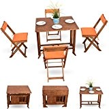 Garten und Terrassenmöbel inkl. Balkon Stuhlauflagen in orange 9tlg. Garten Balkonmöbel