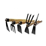 Garten-Werkzeug-Set Holz Griff enthalten schmal Harke Hacke breit three-tooth Hacke Rechen mit doppeltem Verwendungszweck Dual Zweck Horn Hacke