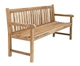 Gartenbank PICADELLY 3-Sitzer 150 cm aus Teak Holz Edelstah