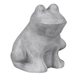 Gartendeko Keramik-Frosch Gartenfigur Figur grau H 22,5 cm Frosch Figuren