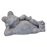 Gartendeko Keramik-Frosch Gartenfigur Figur grau L 28,5 cm Frosch Figuren
