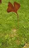 Gartendeko Rost Stecker als Ginko Blatt 100cm