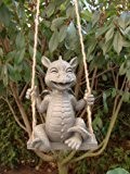 Gartendrache sitzend auf Schaukel Drache Figur Gargoyle