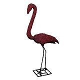 Gartenfigur Flamingo mit Moos - rot - 1,37 m hoch exotische Teichdeko