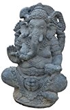 Gartenfigur Ganesha Sitzend Steinguss / Steinfigur Statue 80cm für Haus und Garten