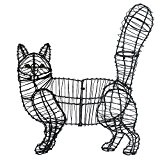 Gartenfigur gehende Katze Draht-Figur für Moos