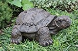 Gartenfigur Schildkröte groß - Dunkelbraun, Deko, Figur, Garten, Stein, frostsicher