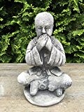 Gartenfigur Steinfigur Figur Deko Garten Buddha Mönch Nicht reden Feng Shui 23cm