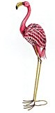 Gartenfigur Vogel Flamingo aus Metall, rose, 95x26x21cm